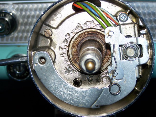 Turn Indicator Mechanism With The Stering Wheel Removed.JPG