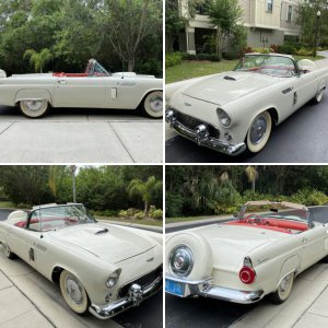 1956 Ford Thunderbird Colonial White with Red Interior