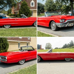1964 Red Ford Thunderbird Convertible