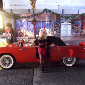 Dolly Parton photographed with my car during the filming of her movie, "Christmas of Many Colors: Circle of Love."