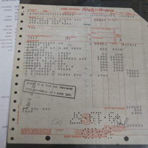 Supercharged 1957 Ford Thunderbird-F-Code Invoice Sales