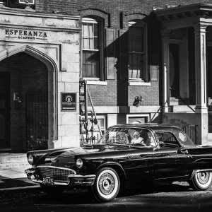 1957 Ford Thunderbird Black and White