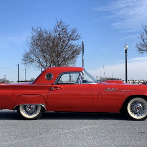 1957 Ford Thunderbird Side View with Hardtop on