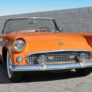 1955 Ford Thunderbird Front View Orange