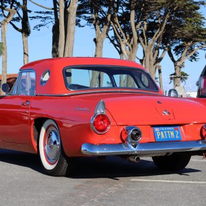 1955 Ford Thunderbird Back Corner View- Torch Red