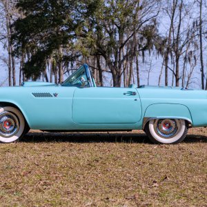 1955 Ford Thunderbird Side View Top Down