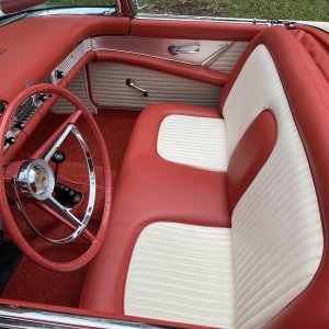 1956 Ford Thunderbird Red & White Interior