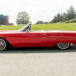 1964 Red Ford Thunderbird Convertible Driver's Side View